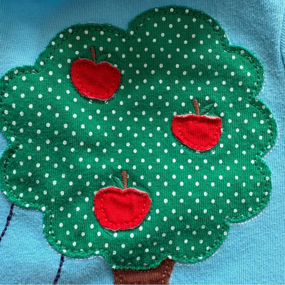 Baby Boden Baby Girl Long-Sleeve Blue Whimsical Duck Apple Tree Top: 6-9M - Picture 8 of 8